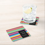 Serape Vår Rand | Bröllop Underlägg Papper Kvadrat<br><div class="desc">En uppsättning färglösa Springtime-serbanden mönster bröllop pappra underlägg i ett öppet och minimalt stil.</div>