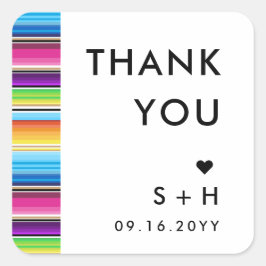 Serape Vår Rand | Tack Fyrkantigt Klistermärke