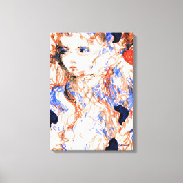 Seraph Angel Mythical Creature Bläck Pen Teckning Canvastryck