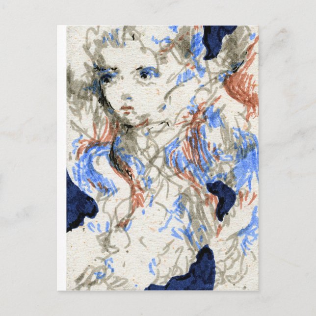 Seraph Bläck Pen Teckning Vykort (Framsida)