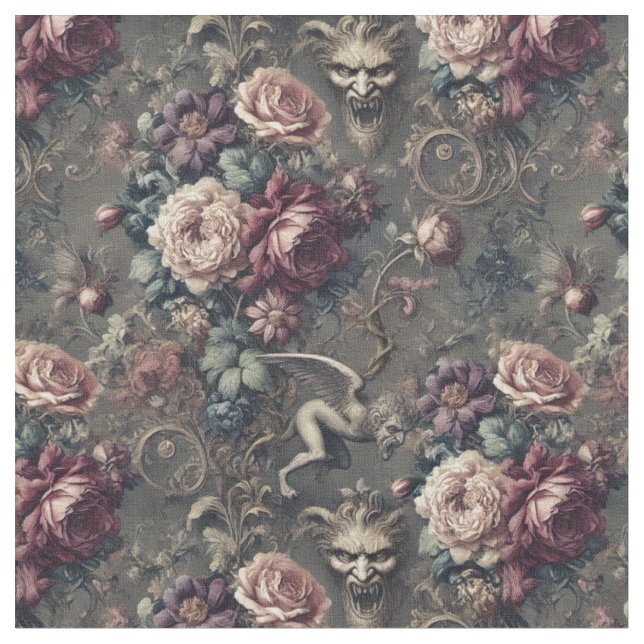 Seraph Hunting - Gothic Victorian Classic Tile Tyg (Närbild)