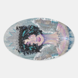 Seraph Tristana Melancholy Guardian Angel Ovalt Klistermärke