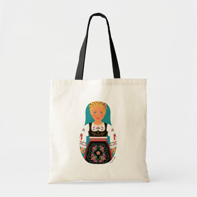 Serb Blonde Matryoshka Bag Tygkasse (Framsidan)