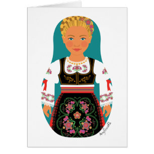 Serb Blonde Matryoshka-kort OBS Kort