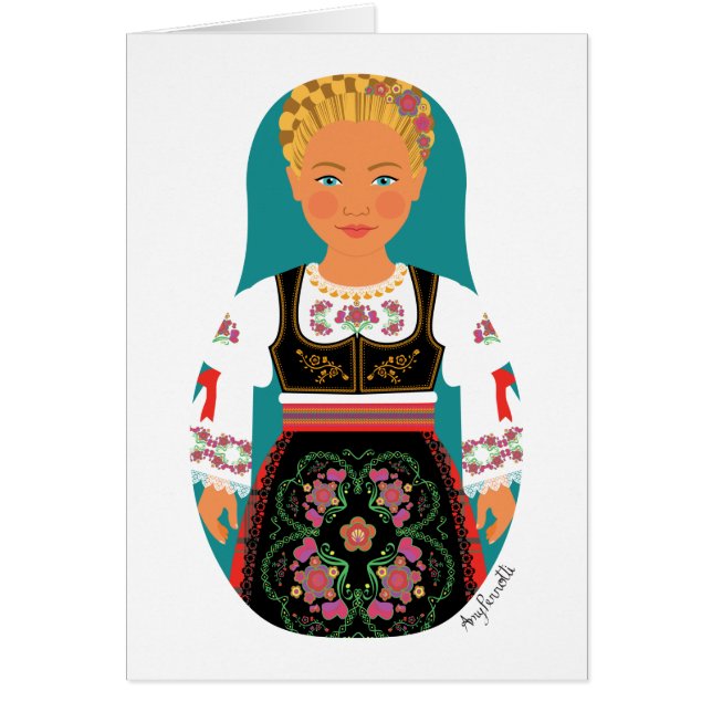 Serb Blonde Matryoshka-kort OBS Kort (Framsidan)