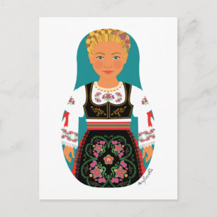 Serb Blonde Matryoshka-vykort Vykort