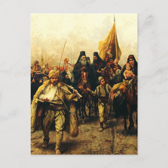 Serbernas migration av Paja Jovanovic Fine Art Meddelande Vykort (Framsida)