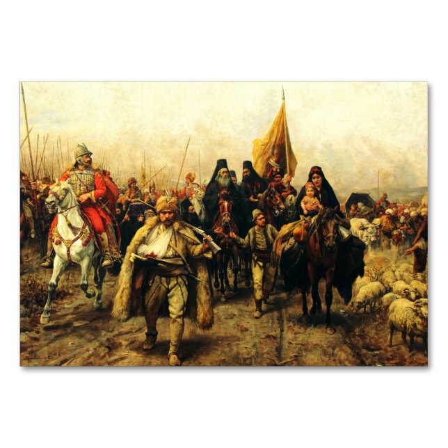 Serbernas migration av Paja Jovanovic Finkonst Bordsnummer (Framsidan)