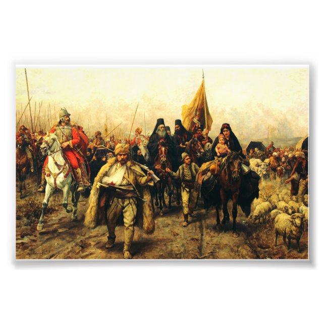 Serbernas migration av Paja Jovanovic Finkonst Fototryck (Framsidan)