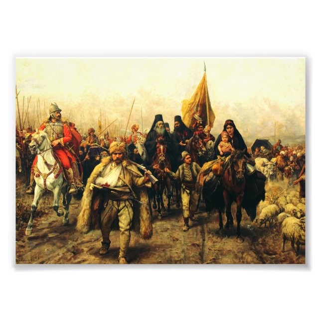 Serbernas migration av Paja Jovanovic Finkonst Fototryck (Framsidan)