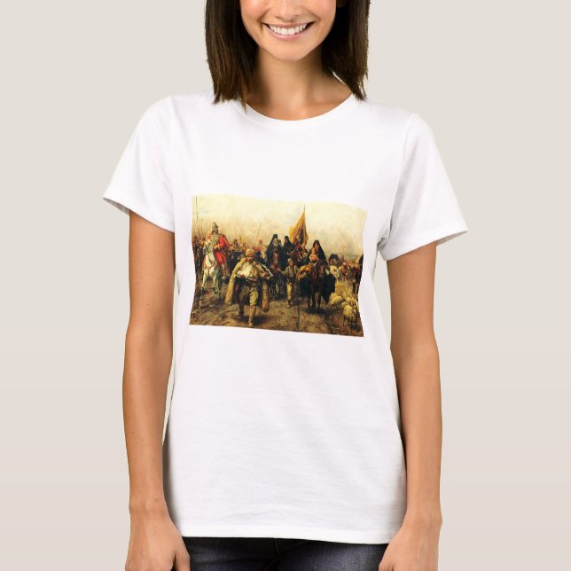 Serbernas migration av Paja Jovanovic Finkonst T Shirt (Framsida)