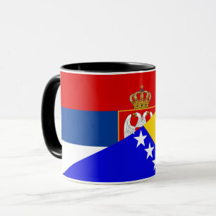 serbia bosnia Hercegovina flagga land halv symbol Mugg