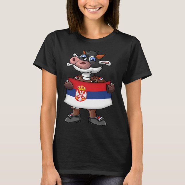 Serbia Cow Fan T Shirt (Framsida)