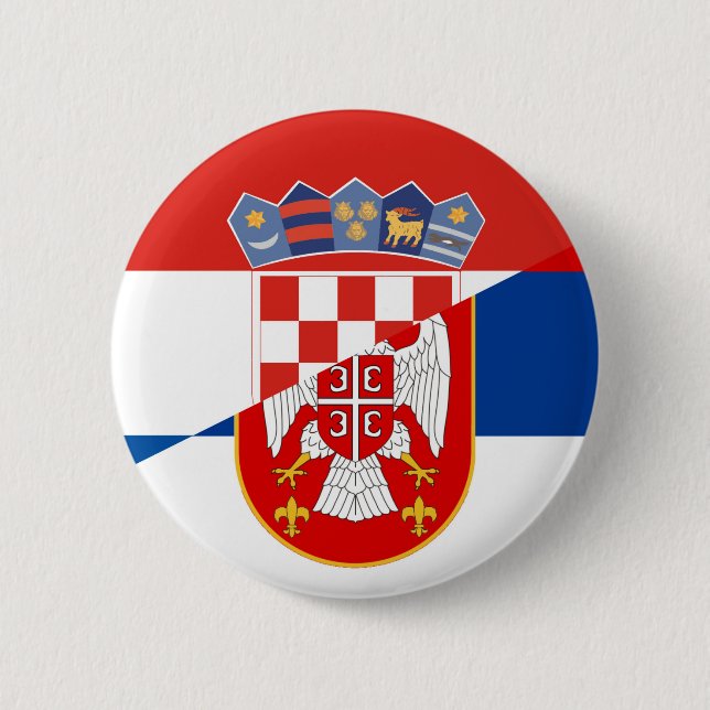 serbia croatia flagga halv symbol knapp (Framsida)