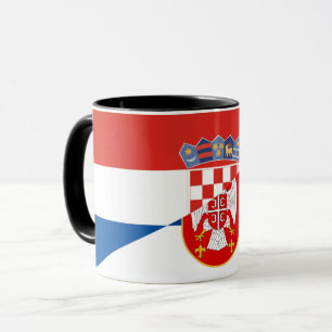 serbia croatia flagga halv symbol mugg