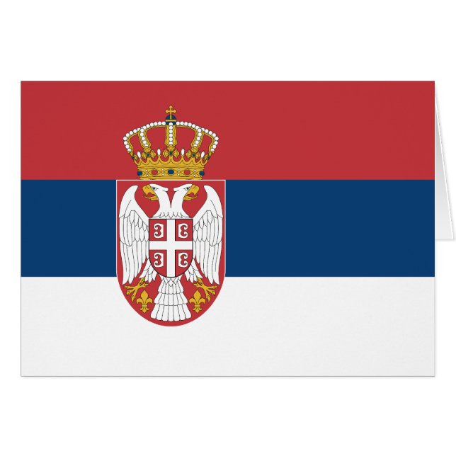 Serbia Flag Hälsningskort (Framsidan Horizontal)