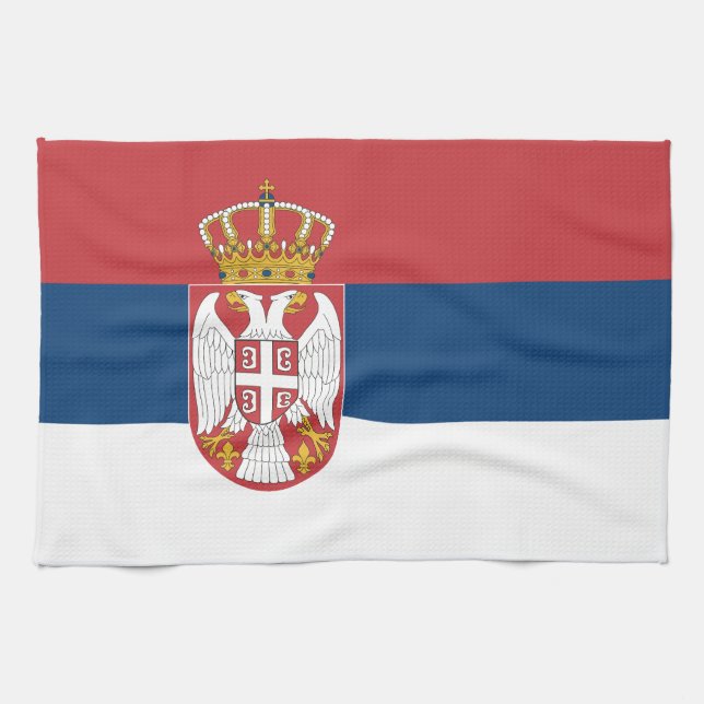 Serbia Flag Kökshandduk (Horisontell)