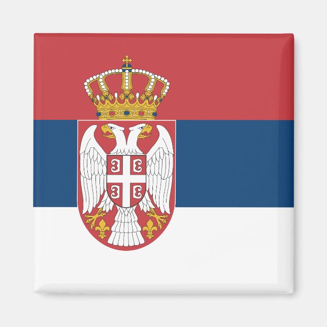 Serbia Flag Magnet (Framsidan)