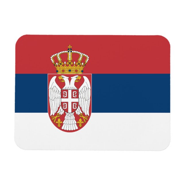 Serbia Flag Magnet (Horisontell)