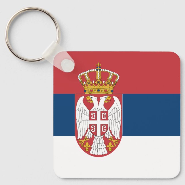 Serbia Flag Nyckelring (Framsida)