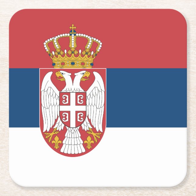 Serbia Flag Underlägg Papper Kvadrat (Framsidan)