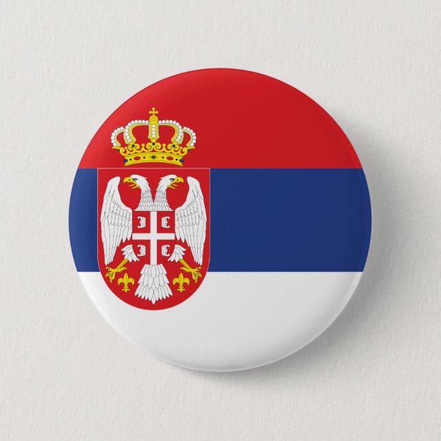 Serbia flagga knapp (Framsida)