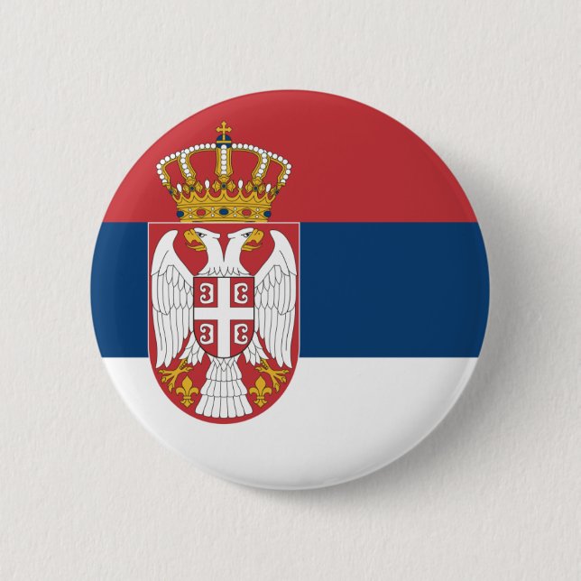 Serbia flagga knapp (Framsida)