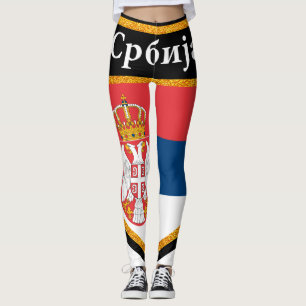 Serbia flagga leggings