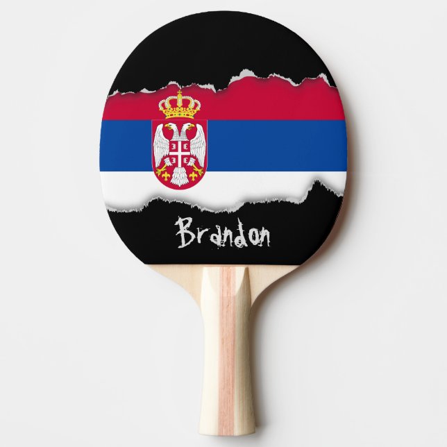 Serbia flagga pingisracket (Framsidan)