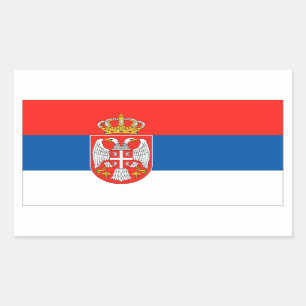Serbia flagga rektangulärt klistermärke