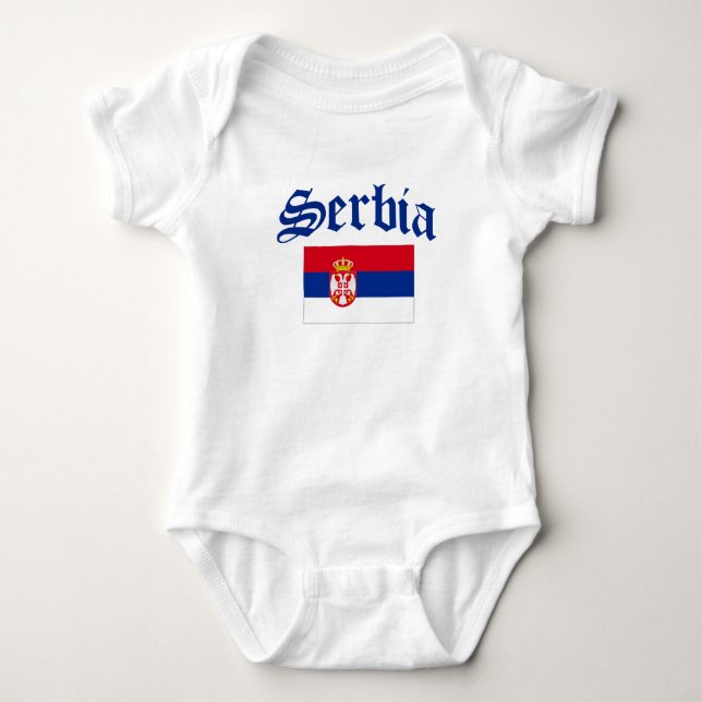 Serbia flagga t-shirt (Framsida)