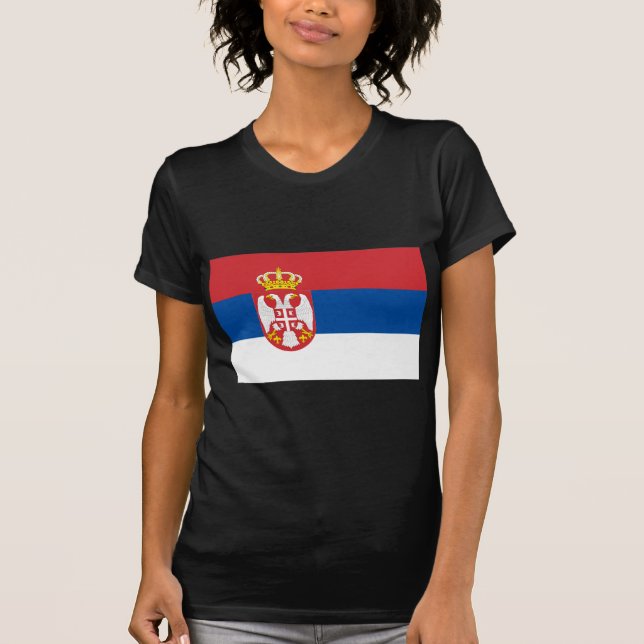 Serbia flaggaprodukter t shirt (Framsida)