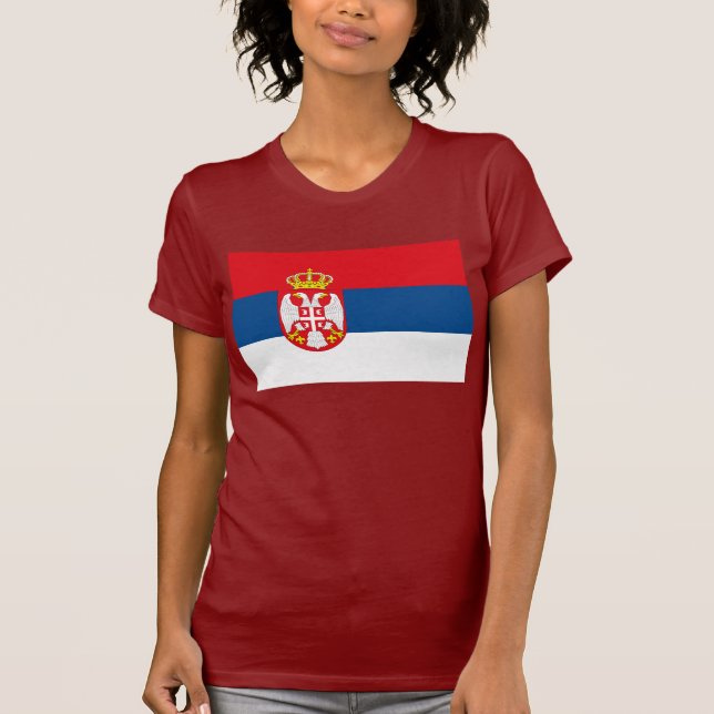 Serbia flaggaT-tröja T-shirt (Framsida)