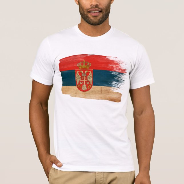 Serbia flaggaT-tröja T-shirt (Framsida)