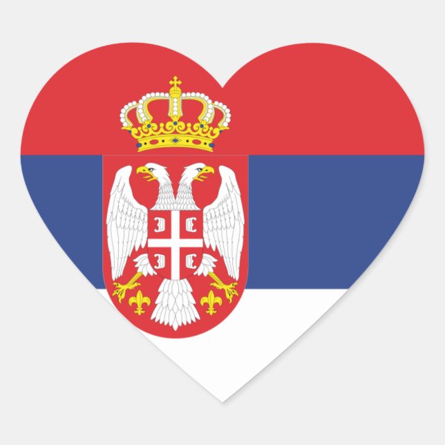serbia hjärtformat klistermärke (Framsida)
