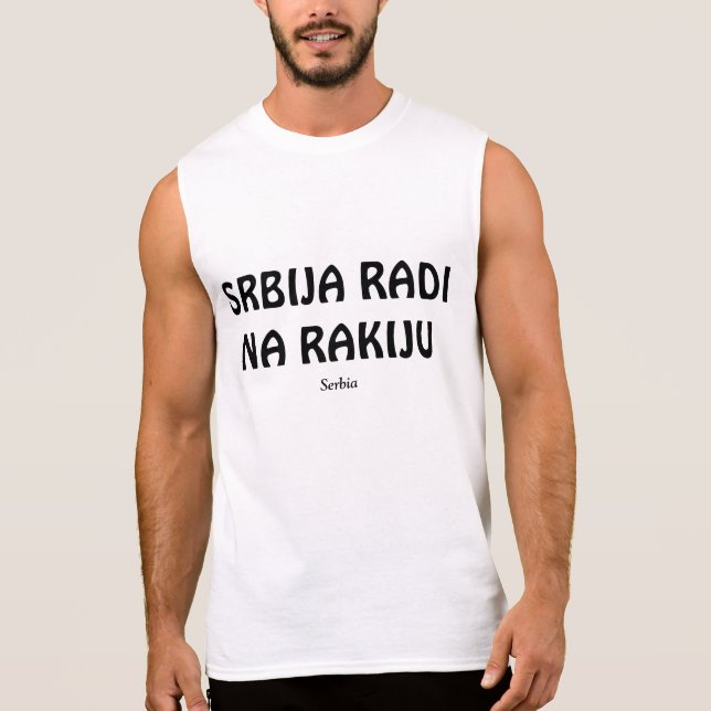 SERBIA SPRINGOR PÅ RAKIJA ÄRMLÖS T-SHIRT (Framsida)