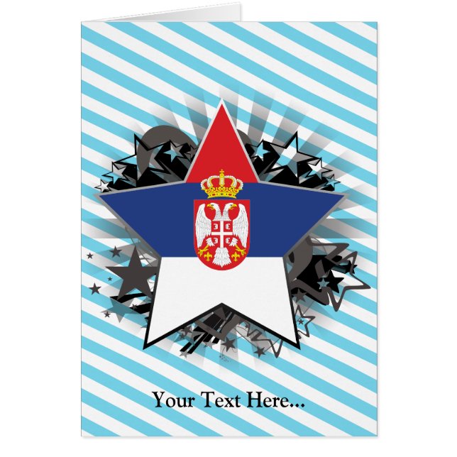 Serbia stjärna hälsningskort (Framsidan)