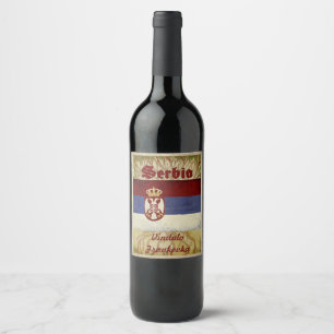 Serbia vinetikett vinflaska etikett