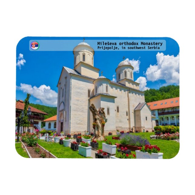 SERBIAN MONASTERIES - Mileševa Monastery 2 Magnet (Horisontell)