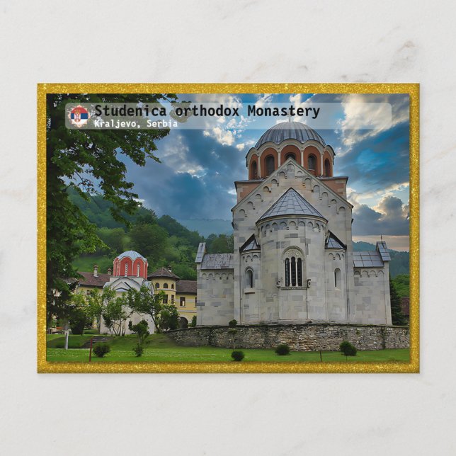 SERBIAN MONASTERIES - Studenica-ortodoxa klostret Helg Vykort (Framsida)