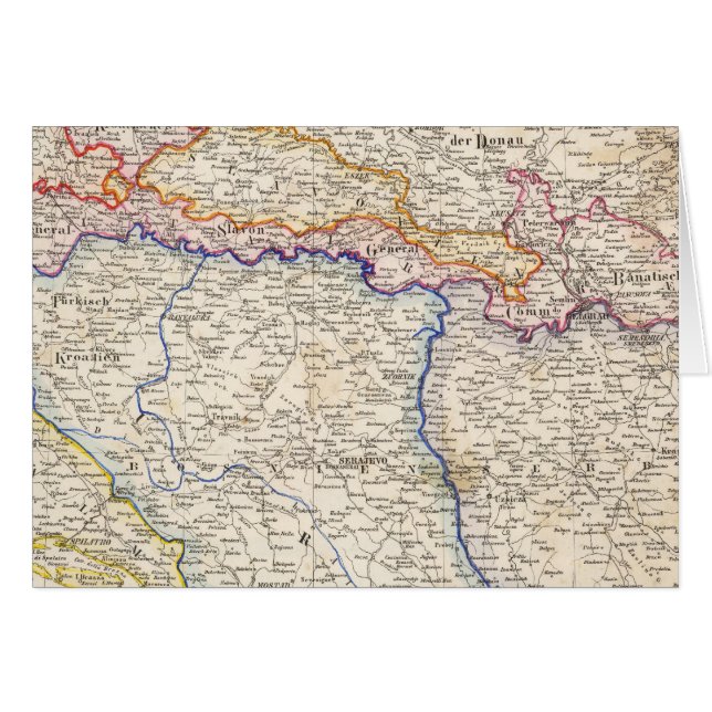 Serbien, Bosnien Hälsningskort (Framsidan Horizontal)