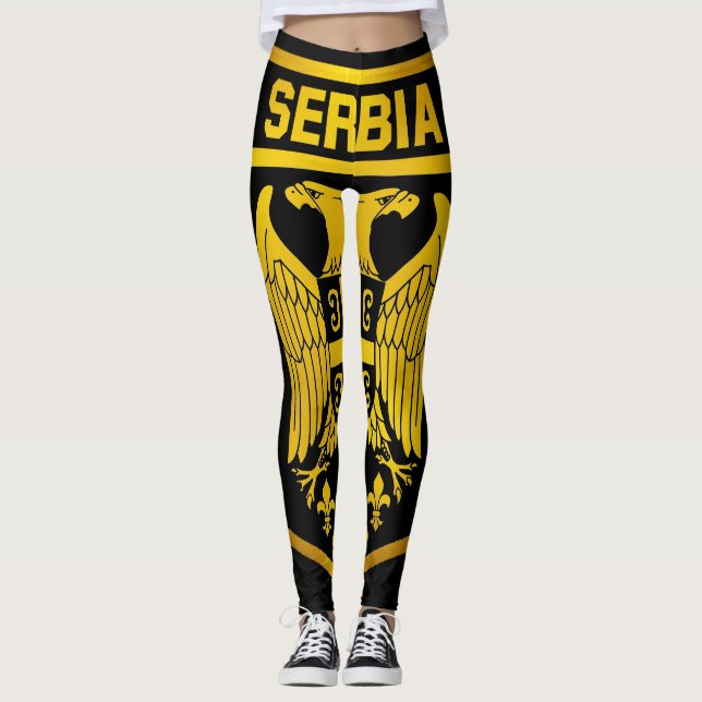Serbien Emblem Leggings (Framsida)