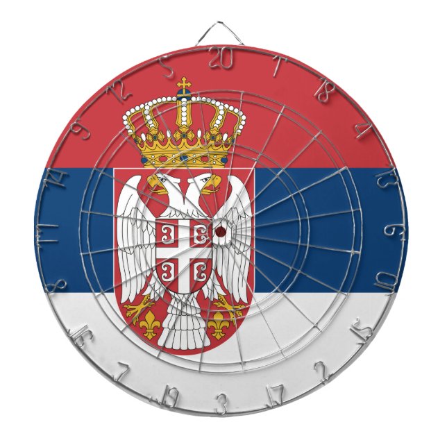 Serbien Flagga Darttavla (Framsidan)