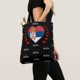 Serbien Flagga & Heart, Serbiska Flagga mode /spor Tygkasse