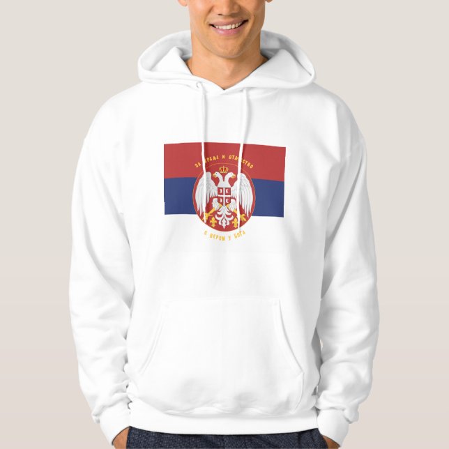 Serbien Flagga Hoodie Srpska Zastava (Framsida)