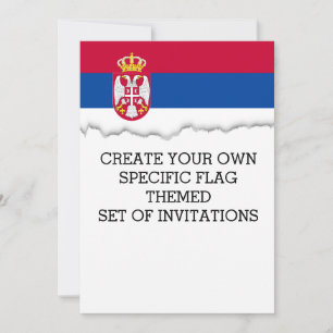 Serbien Flagga Inbjudningar