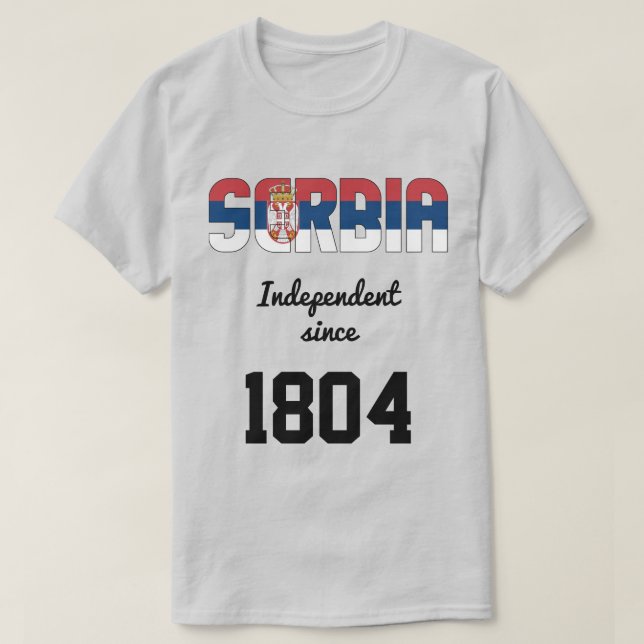 Serbien Flagga Independence Firande T Shirt (Design framsida)