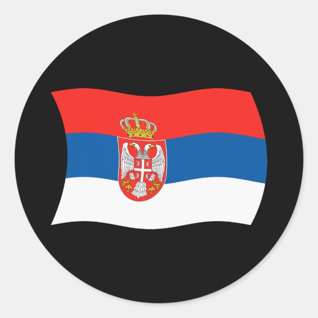 Serbien Flagga Klistermärke (Framsida)