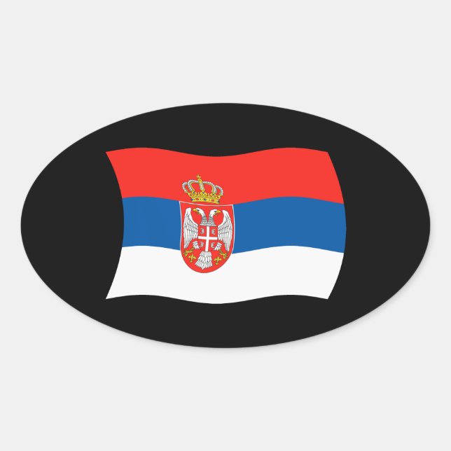 Serbien Flagga Klistermärke (Framsida)