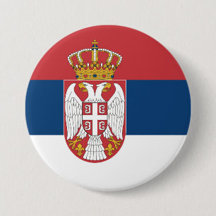 Serbien Flagga Knapp